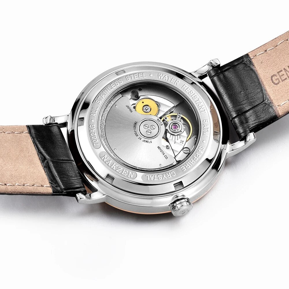 Montre mécanique automatique de luxe pour homme NAKZEN avec mouvement Miyota 9015 