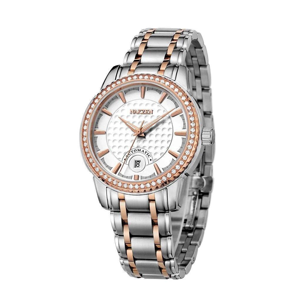 Montre NAKZEN pour homme, mouvement mécanique automatique Miyota 8215, sertie de diamants et de saphirs. 