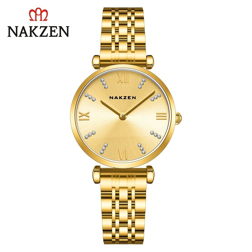 Fashion Women's Rose Gold Luxe Quartz Watch Relogio Feminino with Diamond Marking