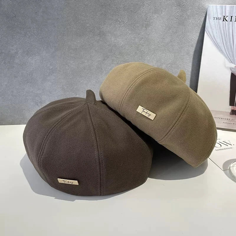 Classic Solid Color Beret Hat by Trendsi