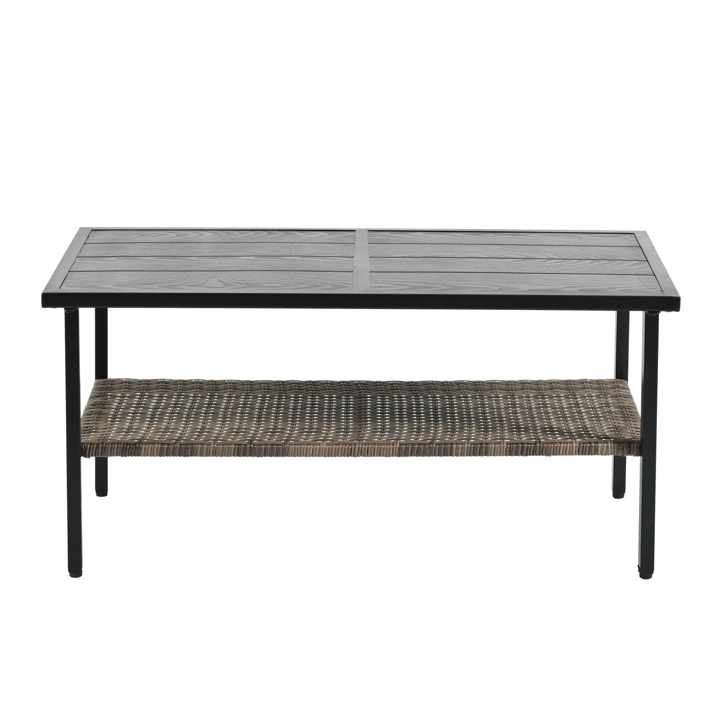 Patio Furniture, Outdoor Furniture, Seasonal PE Wicker Furniture, Four Set Wicker Furniture With Black Metal Table by eprolo