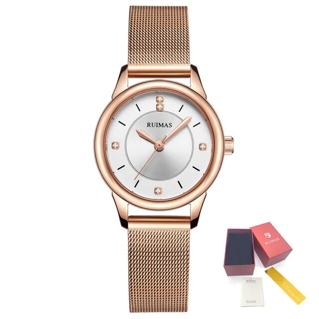 Montre à quartz de luxe pour femme, en acier inoxydable, design élégant et de haute qualité. Relogio Feminino MEGWAT