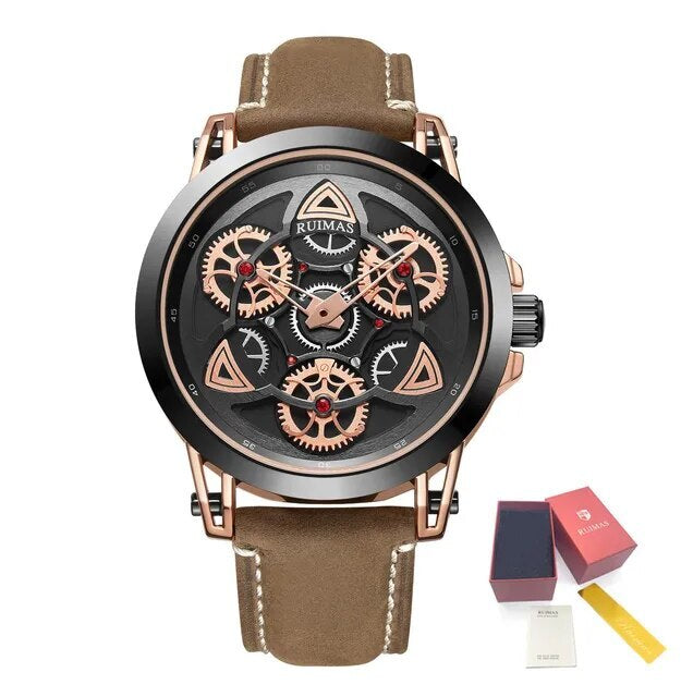 Montre de sport étanche à quartz pour homme avec bracelet en cuir - Style MEGWAT