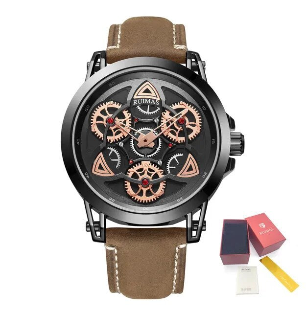 Montre de sport étanche à quartz pour homme avec bracelet en cuir - Style MEGWAT