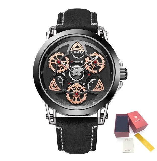 Montre de sport étanche à quartz pour homme avec bracelet en cuir - Style MEGWAT