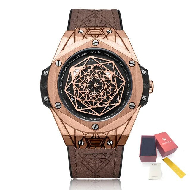 Mens Fashion Sport Watches Waterproof Quartz Men Reloj Leather Strap Clock