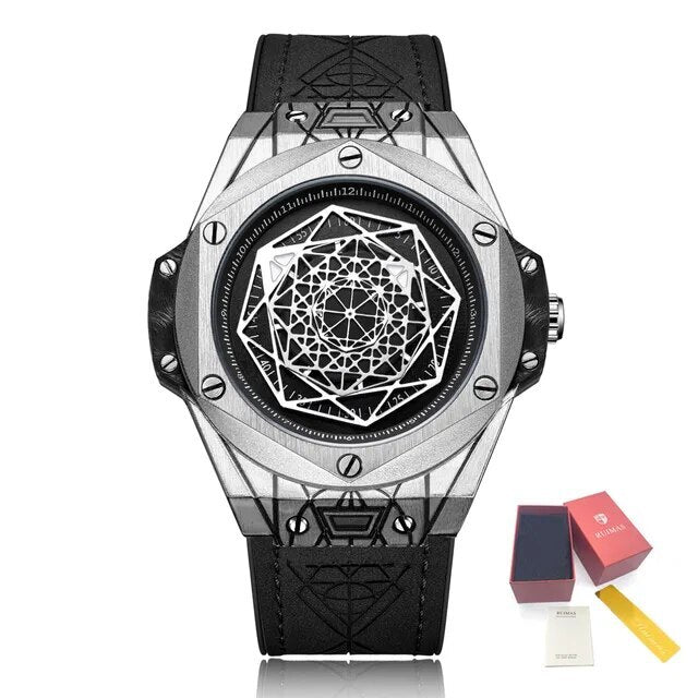 Mens Fashion Sport Watches Waterproof Quartz Men Reloj Leather Strap Clock