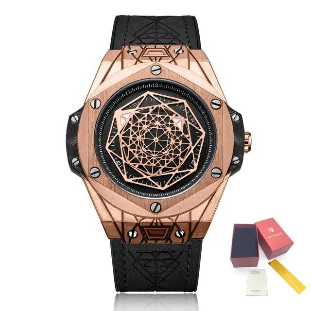 Mens Fashion Sport Watches Waterproof Quartz Men Reloj Leather Strap Clock