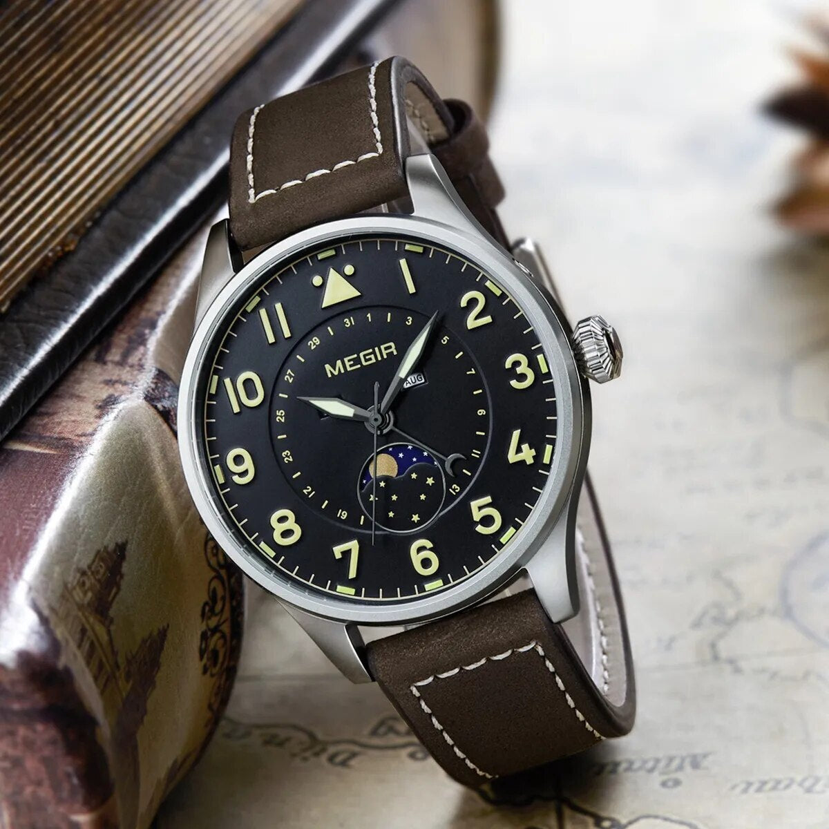 Montres de luxe pour hommes, style sport, quartz, étanches, en cuir, pour affaires ou loisirs.