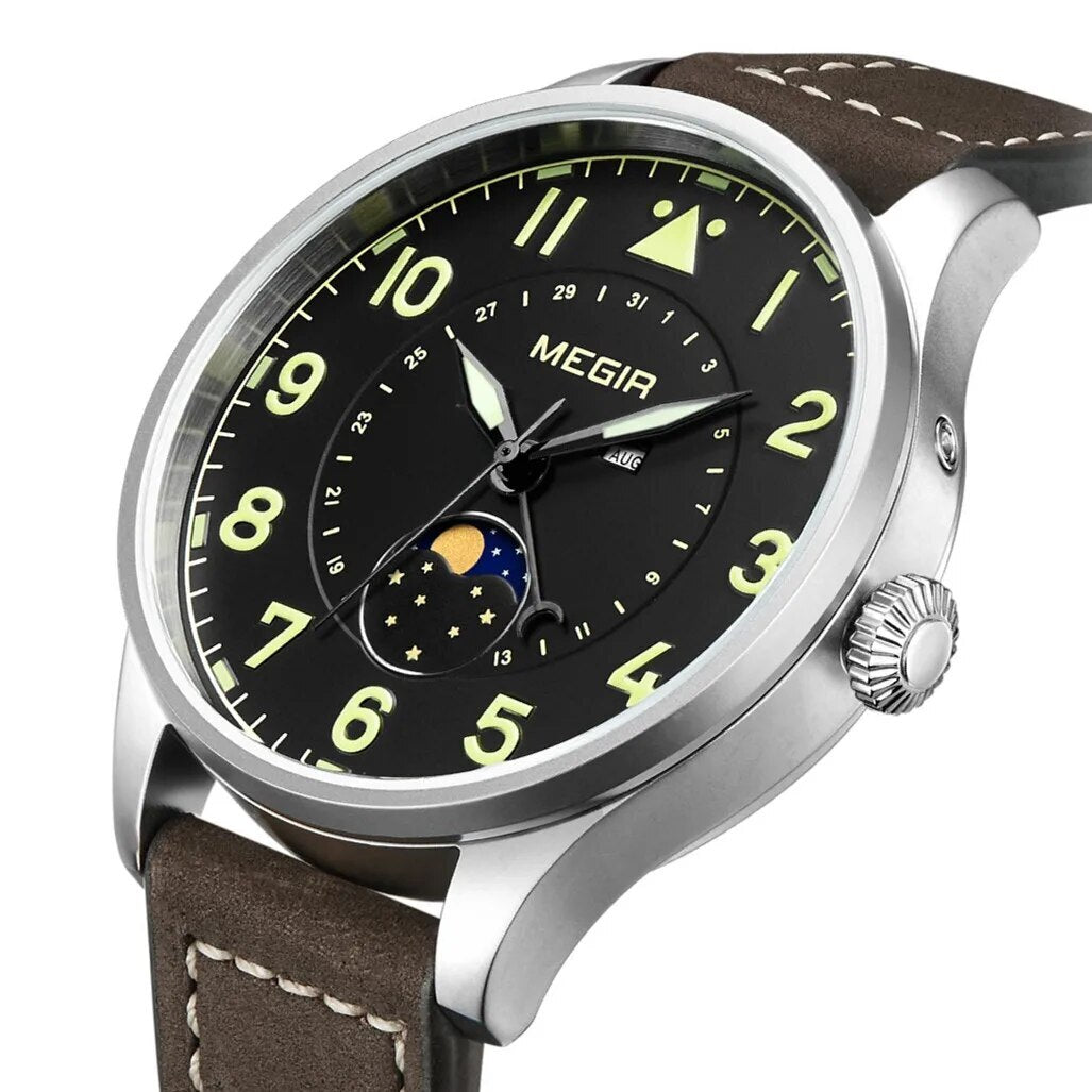 Montres de luxe pour hommes, style sport, quartz, étanches, en cuir, pour affaires ou loisirs.