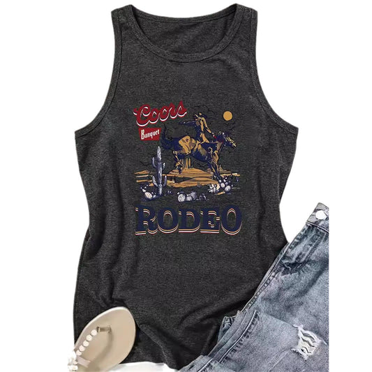 Western denim sleeveless top