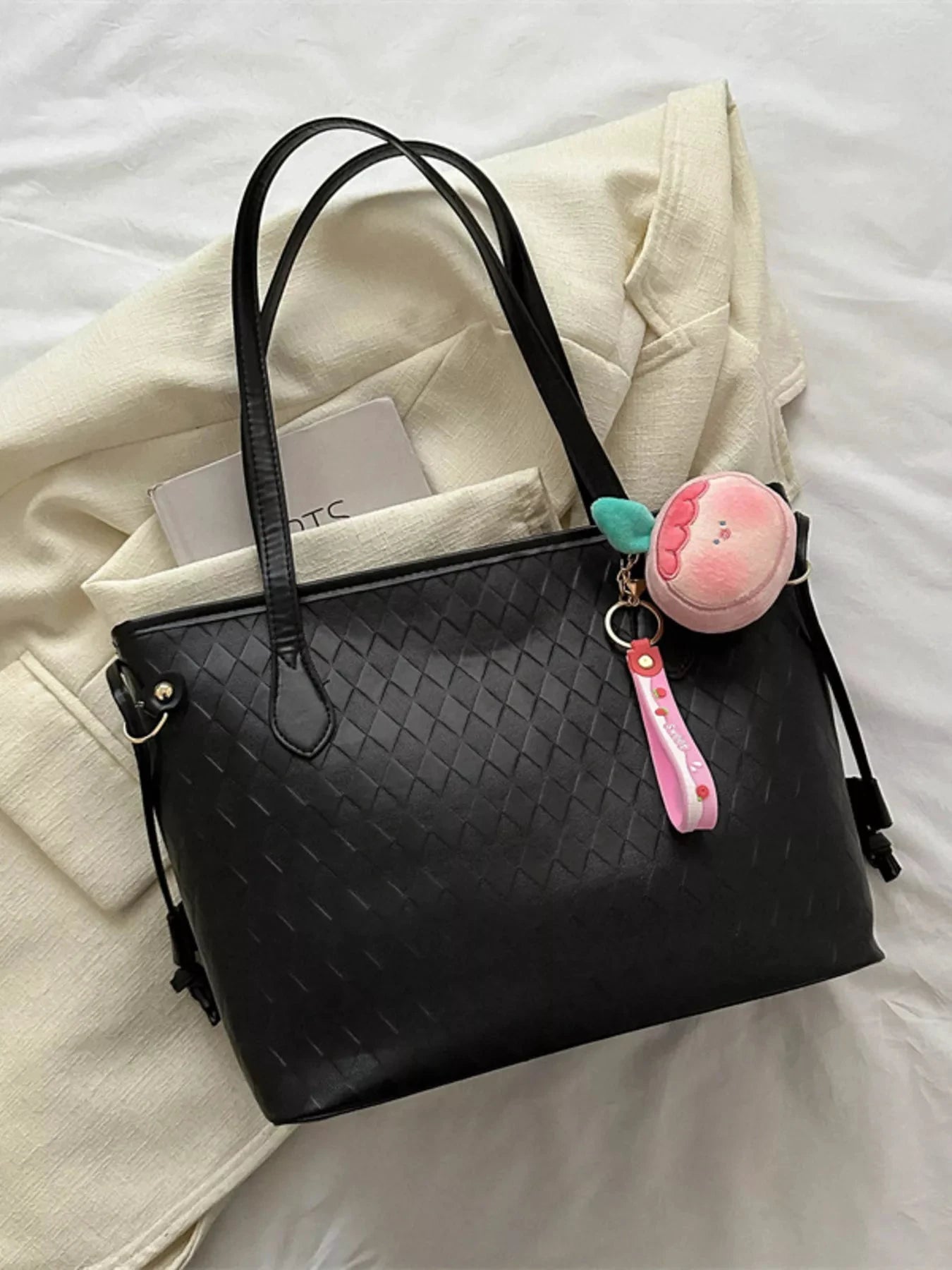 Woven Pattern Tote Bag by Trendsi