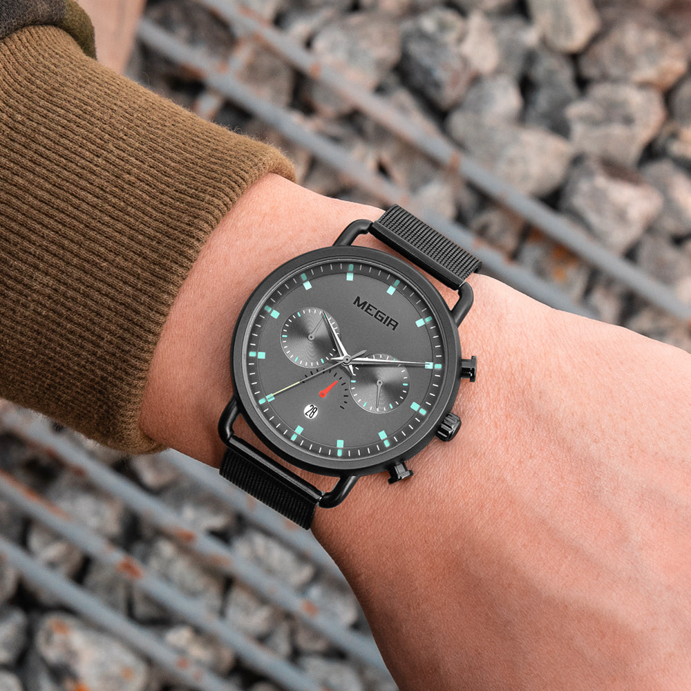 Montre homme MEGIR, marque de luxe, style décontracté, montre à quartz étanche avec date, montre de sport militaire, Relogio Masculino