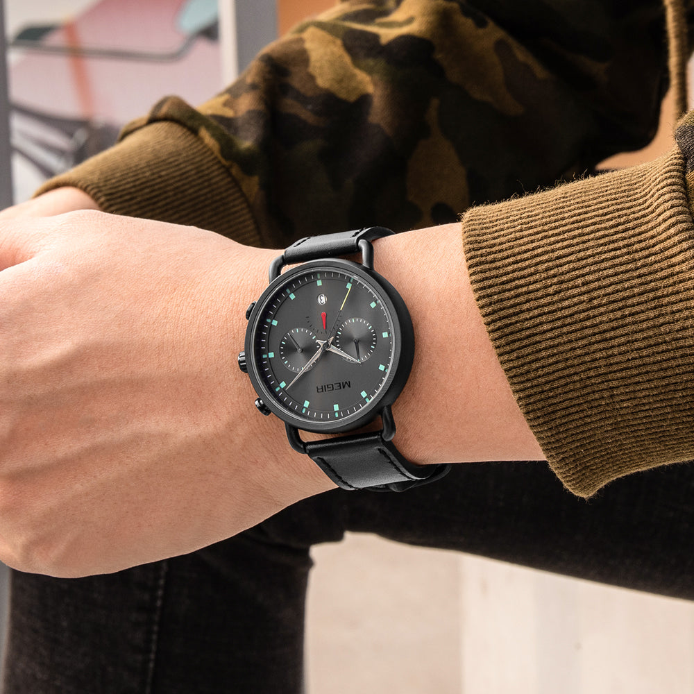 Montre homme MEGIR, marque de luxe, style décontracté, montre à quartz étanche avec date, montre de sport militaire, Relogio Masculino