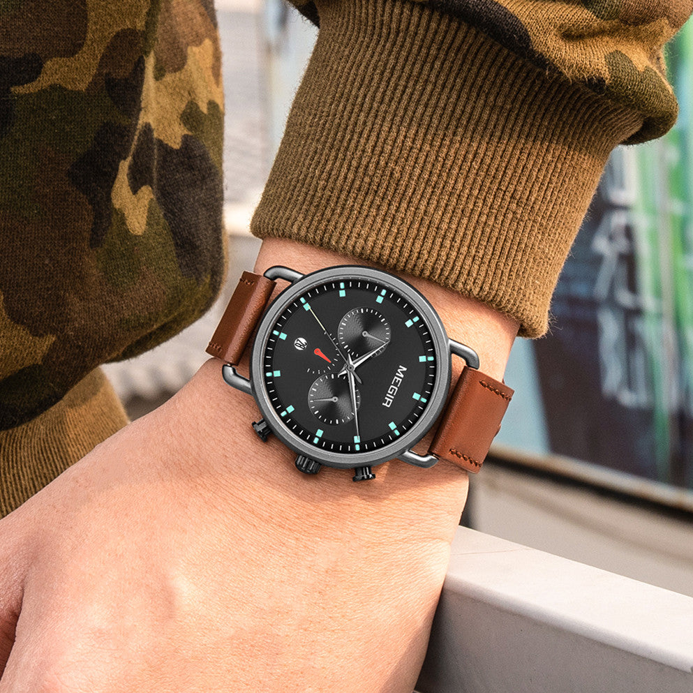Montre homme MEGIR, marque de luxe, style décontracté, montre à quartz étanche avec date, montre de sport militaire, Relogio Masculino