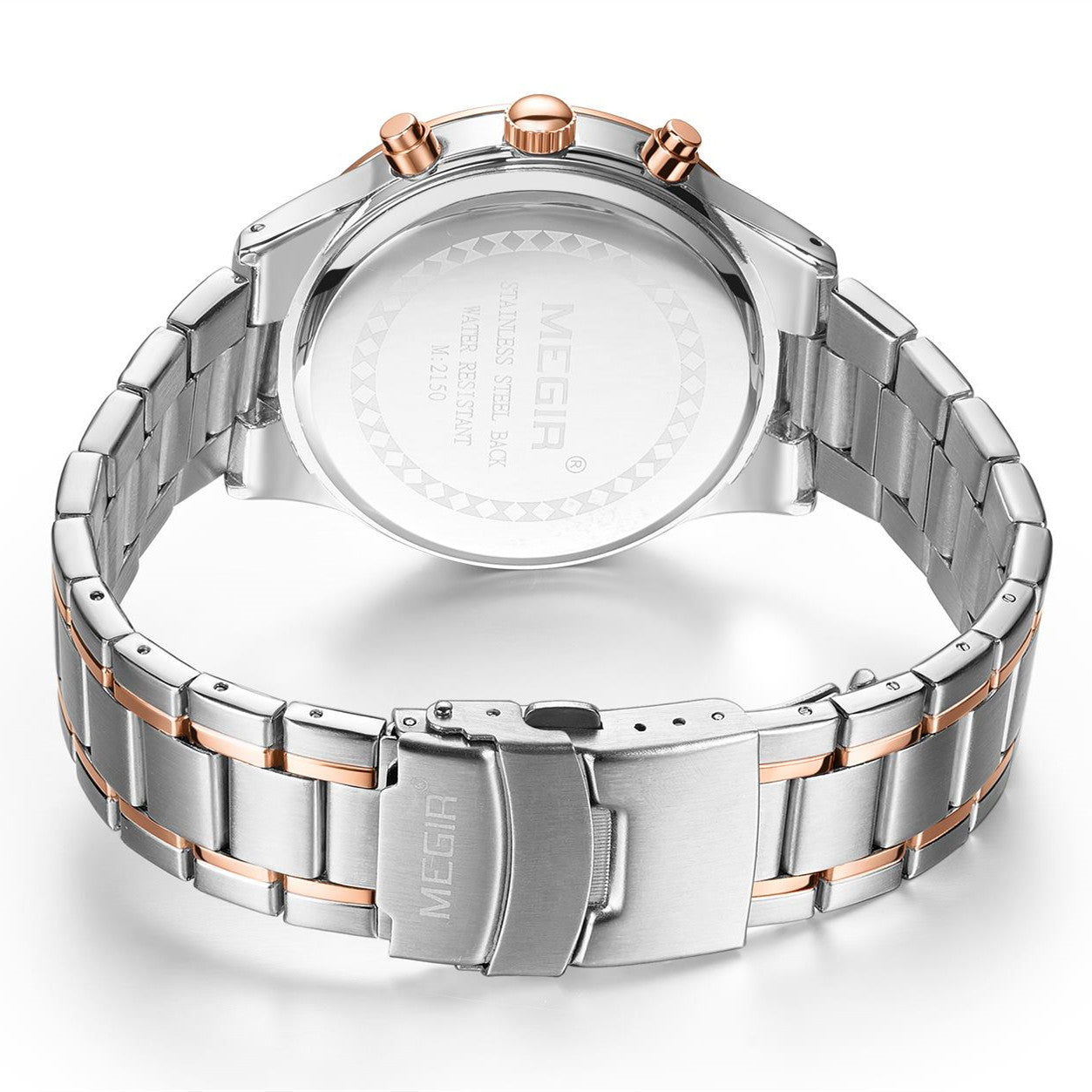 Montre homme étanche en acier inoxydable, chronographe lumineux à quartz, style business décontracté