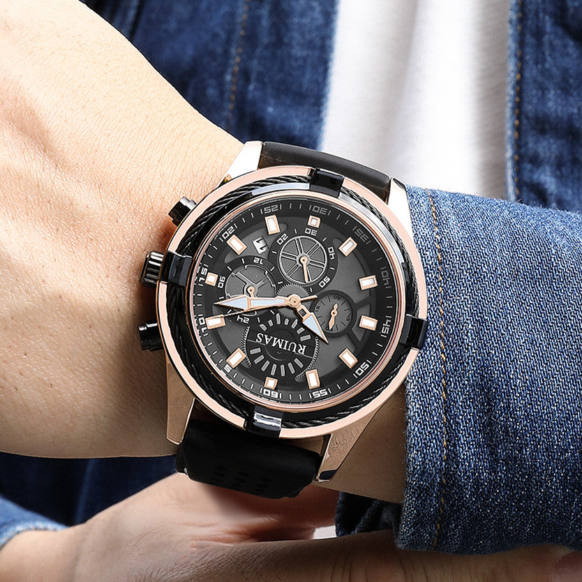 Luxury Men's Quartz Watch Silicone Strap Large Waterproof Military Sports Watch with Luminous Date