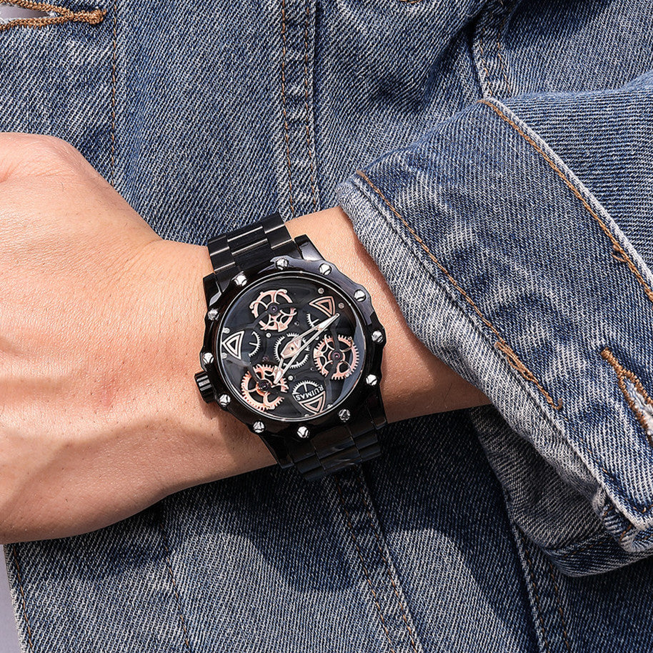 Men's Quartz Watch Stainless Steel Chronograph Waterproof Business Casual 331 MEGWARCHRONO