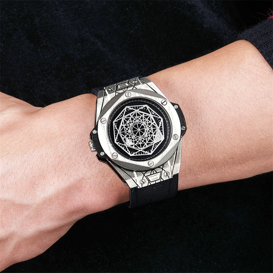 Mens Fashion Sport Watches Waterproof Quartz Men Reloj Leather Strap Clock