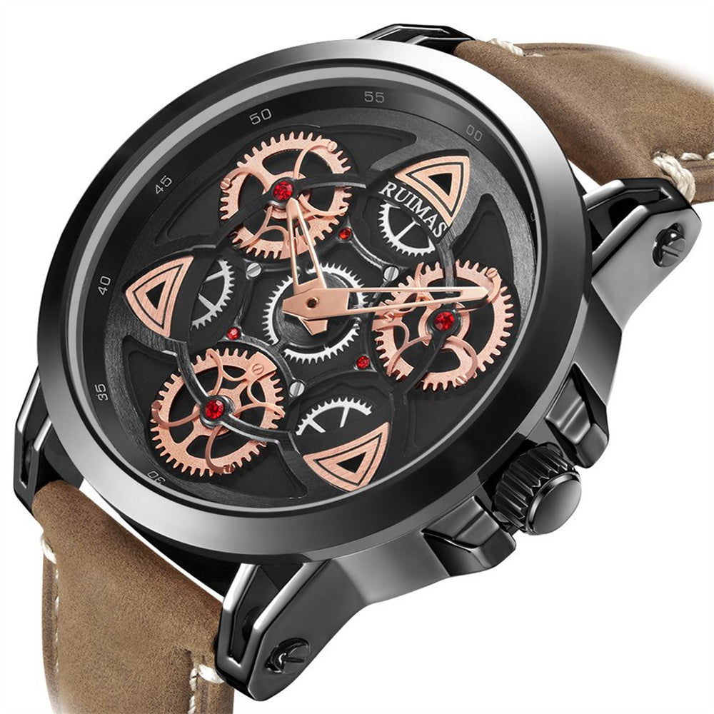 Montre de sport étanche à quartz pour homme avec bracelet en cuir - Style MEGWAT