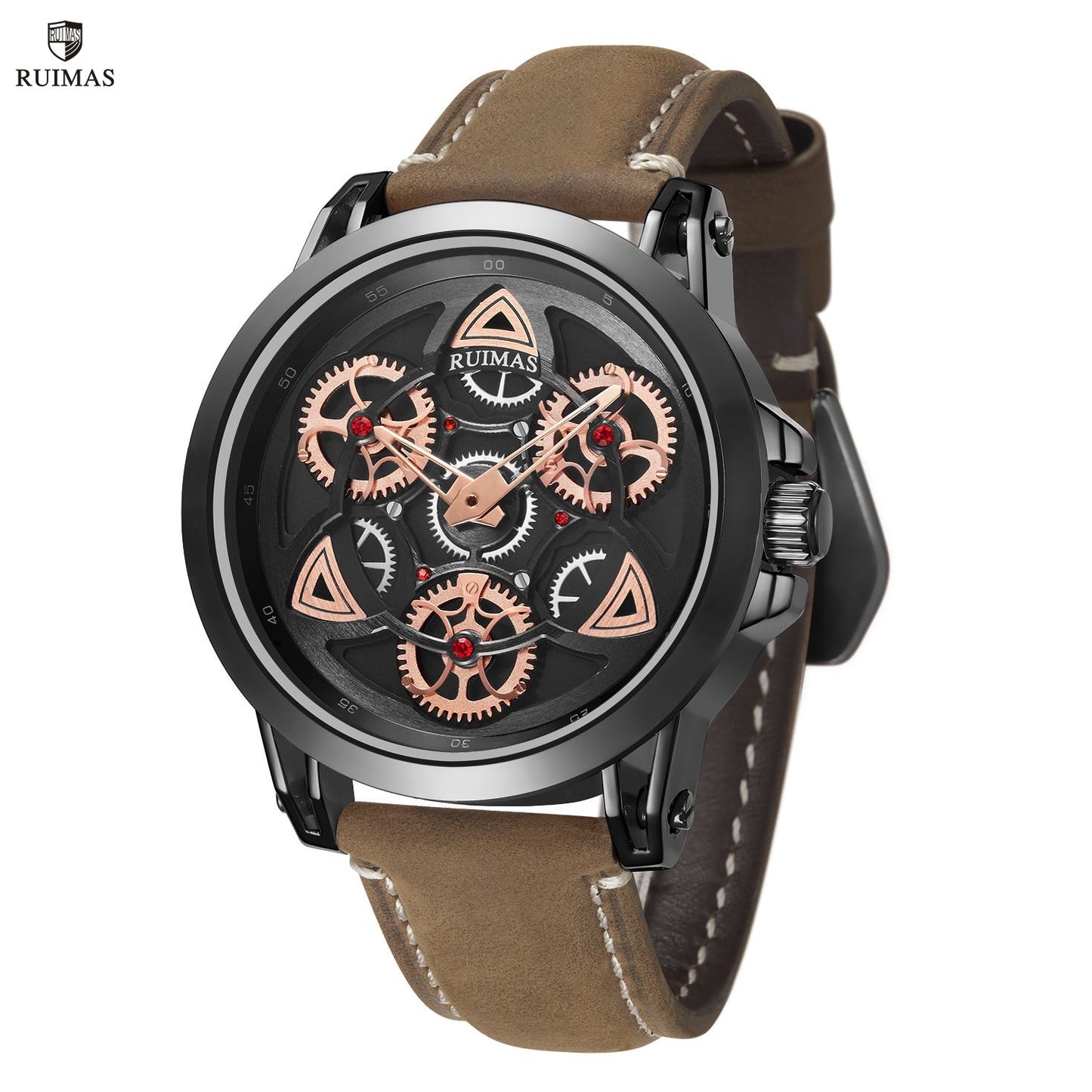 Montre de sport étanche à quartz pour homme avec bracelet en cuir - Style MEGWAT