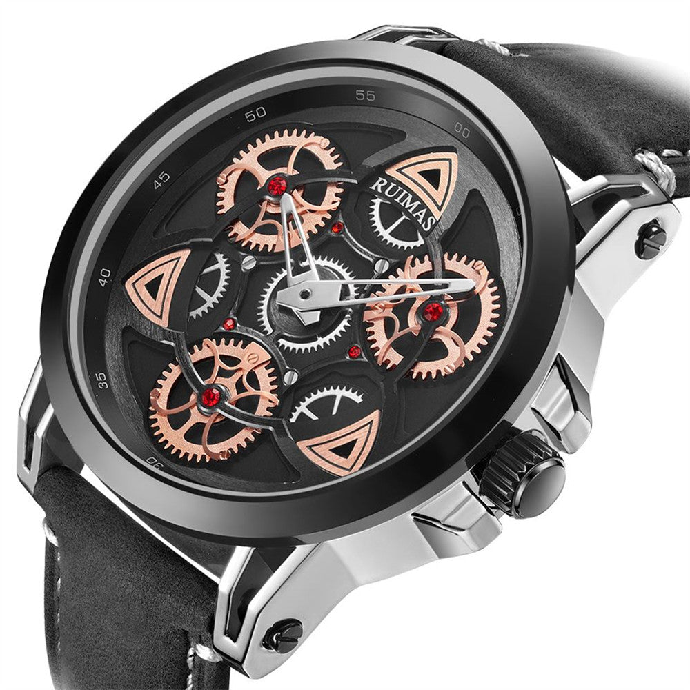 Montre de sport étanche à quartz pour homme avec bracelet en cuir - Style MEGWAT