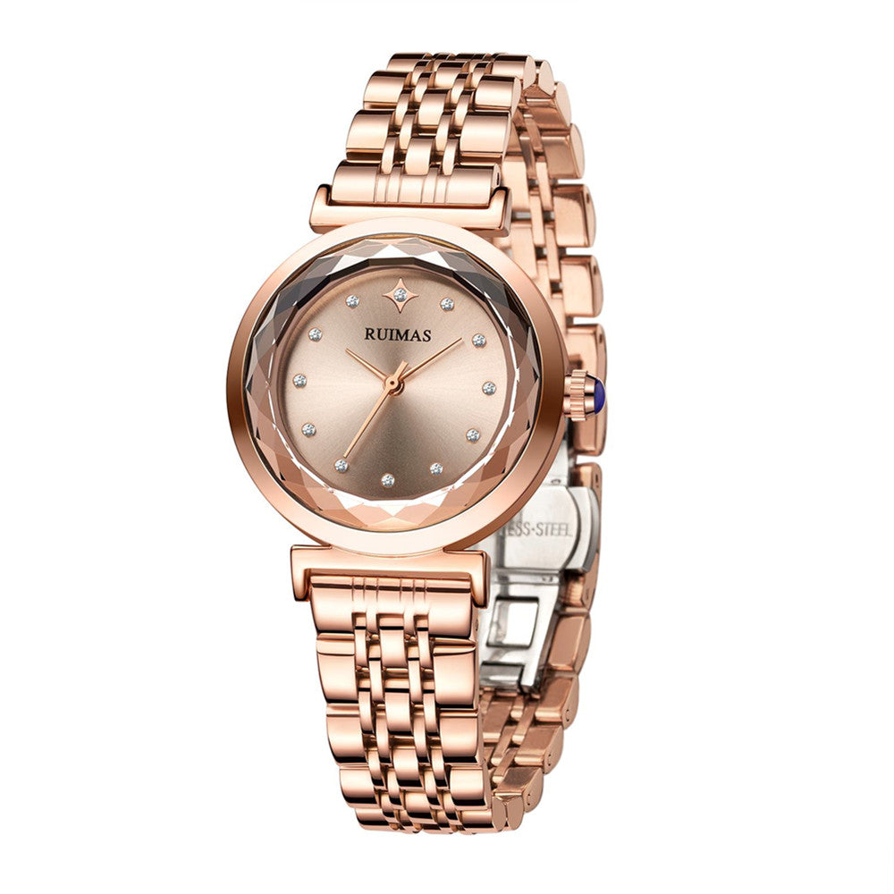 Montre à quartz de luxe pour femme, marque RUIMAS, bracelet en acier, étanche à 3 ATM