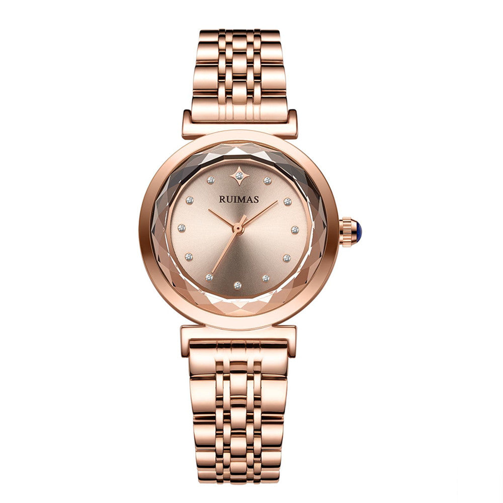 Montre à quartz de luxe pour femme, marque RUIMAS, bracelet en acier, étanche à 3 ATM