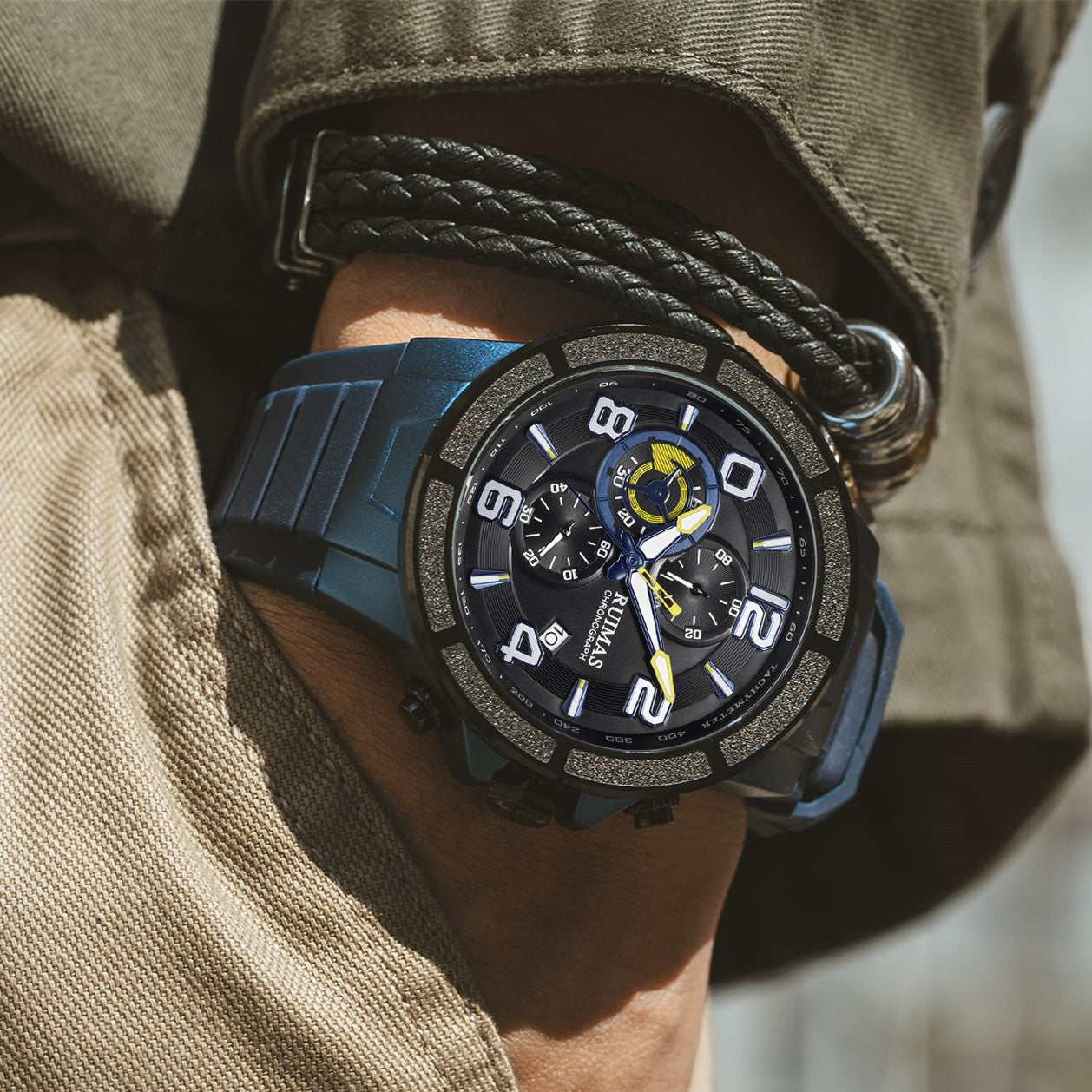 Montres à quartz de luxe pour hommes, étanches, sportives, chronographes, montres-bracelets