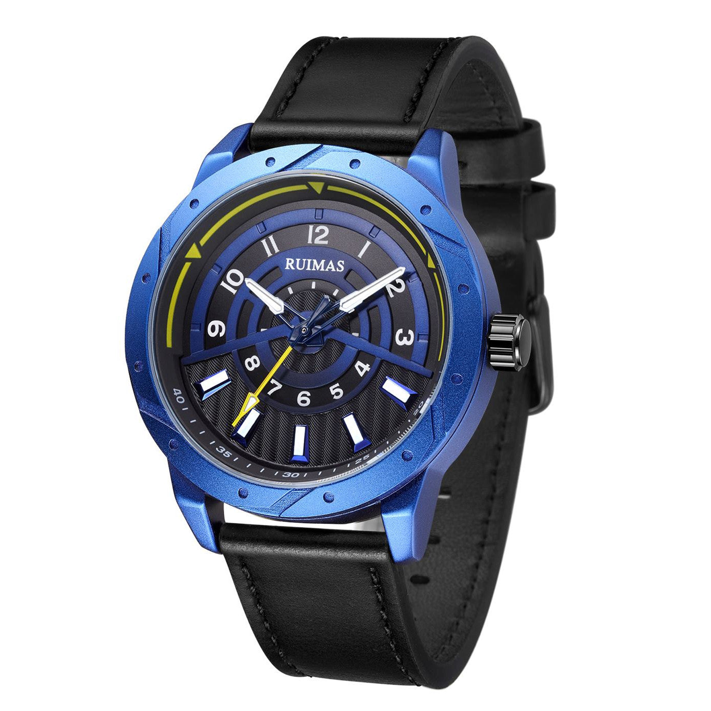 Montre homme de luxe, mouvement à quartz militaire, étanche, grand cadran, bracelet en cuir