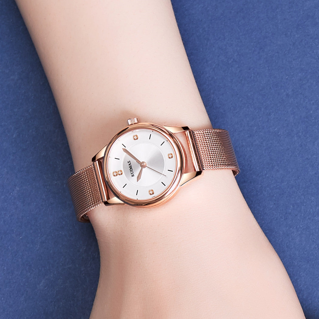 Montre à quartz de luxe pour femme, en acier inoxydable, design élégant et de haute qualité. Relogio Feminino MEGWAT