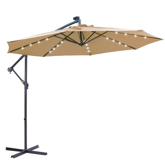 10 FT Solar LED Patio Outdoor Umbrella Hanging Cantilever by eprolo