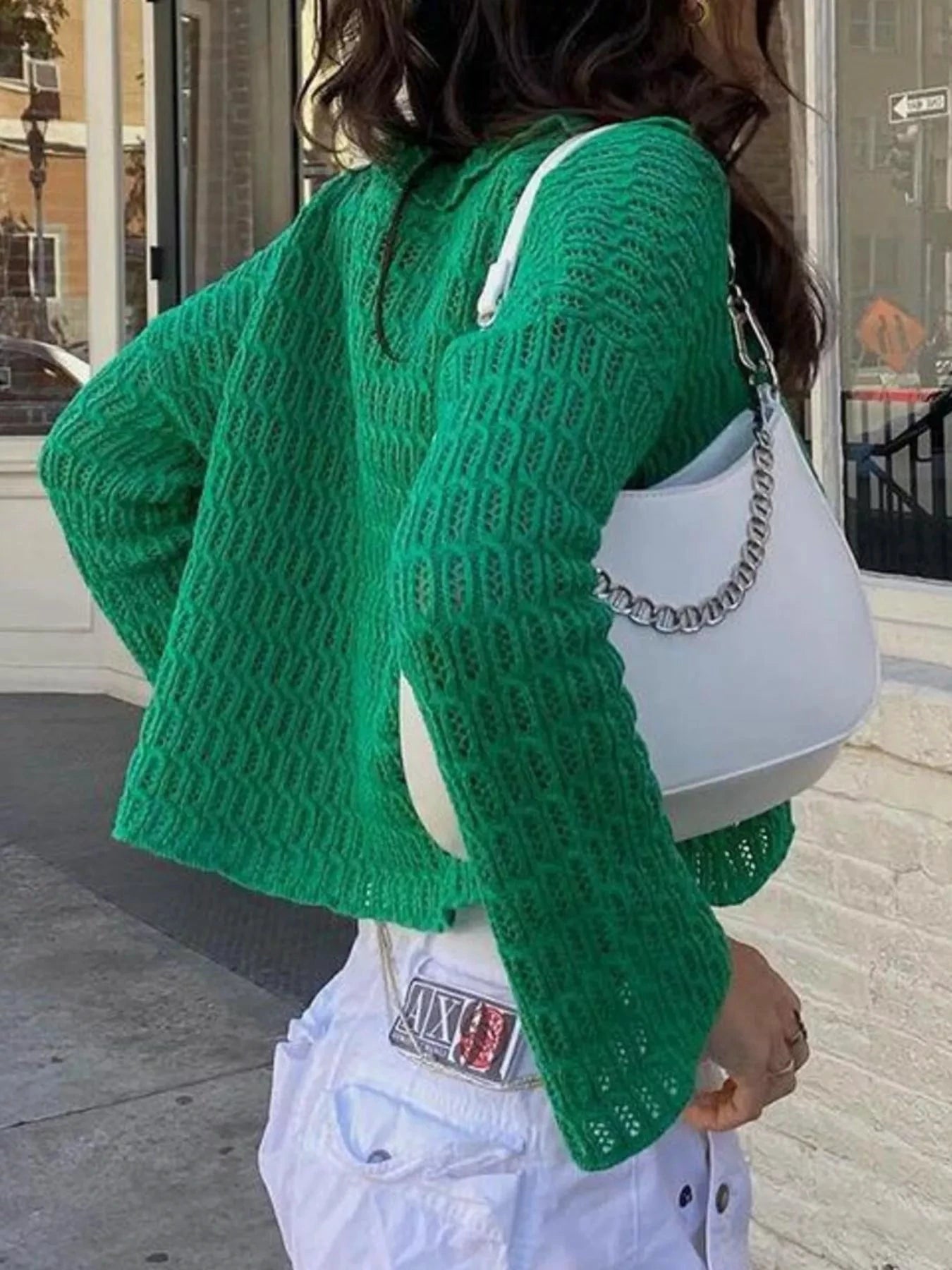 Knit Button-Down Cardigan by Trendsi