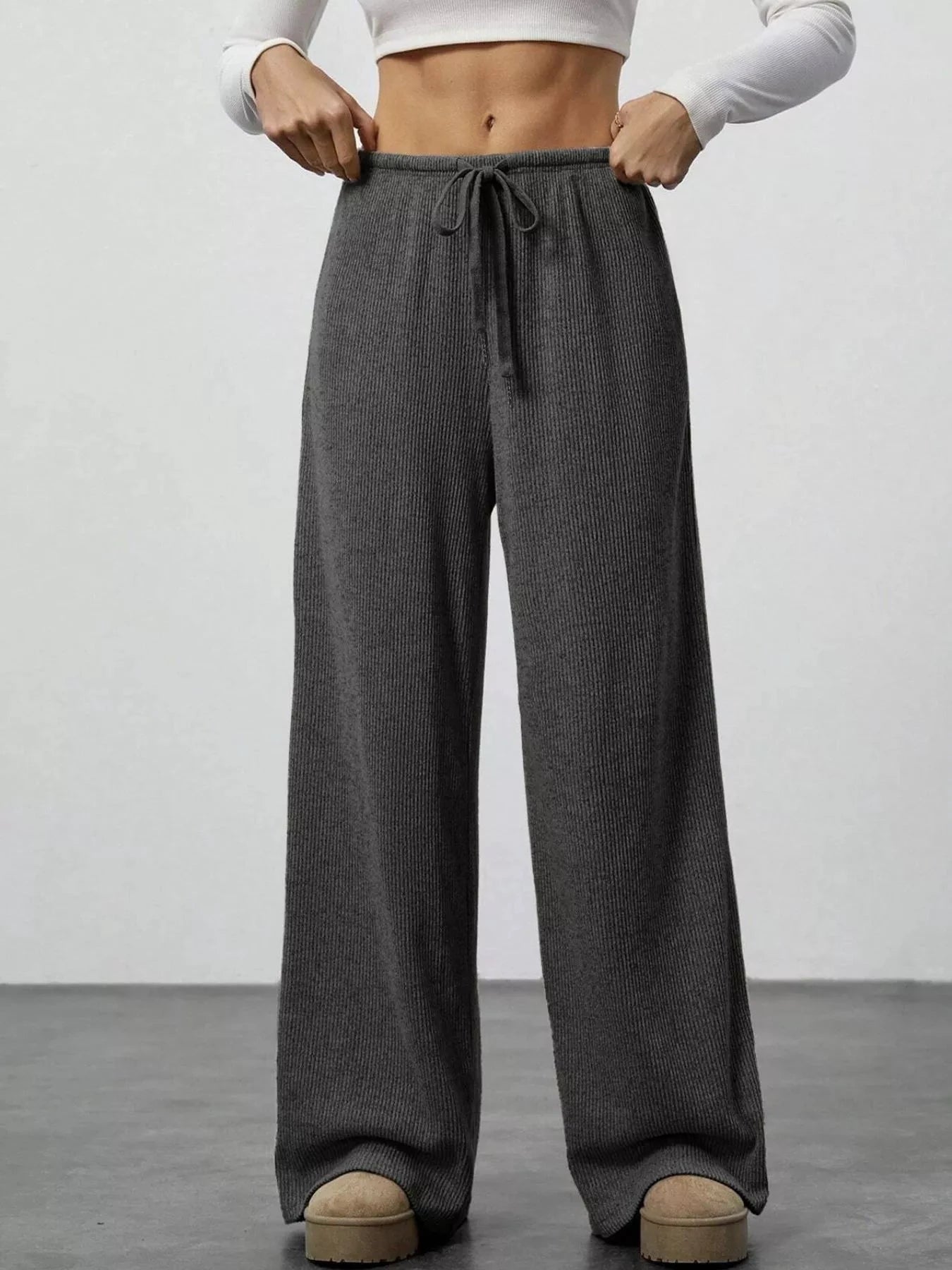 Relaxed Fit Drawstring Pants by Trendsi