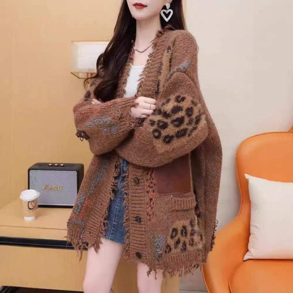 Relaxed Knit Cardigan Sweater Coat for Women Oversized Loose Fit Casual StylePlus Size Autumn/Winter Fashion Top by eprolo