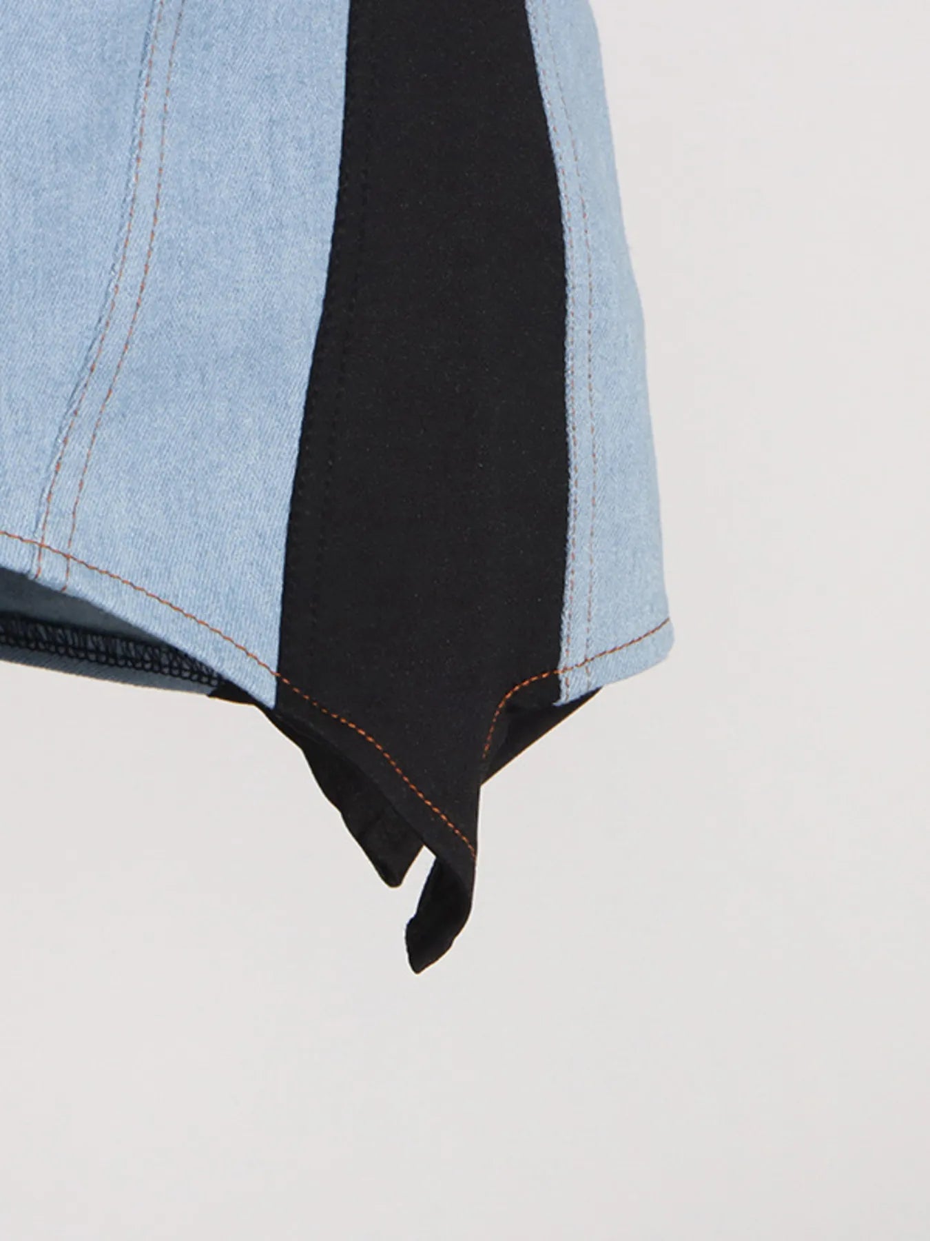 Contrast Adjustable Strap Denim Dress by Trendsi