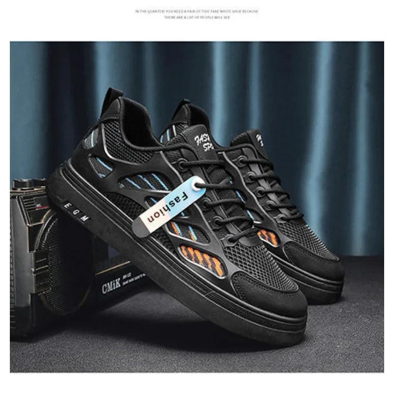 Breathable mesh shoes men's small white shoes thick soled sports and leisure board shoes by eprolo