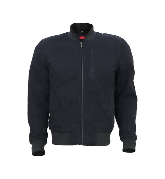 Veste bomber de moto rembourrée en denim pour homme Burak