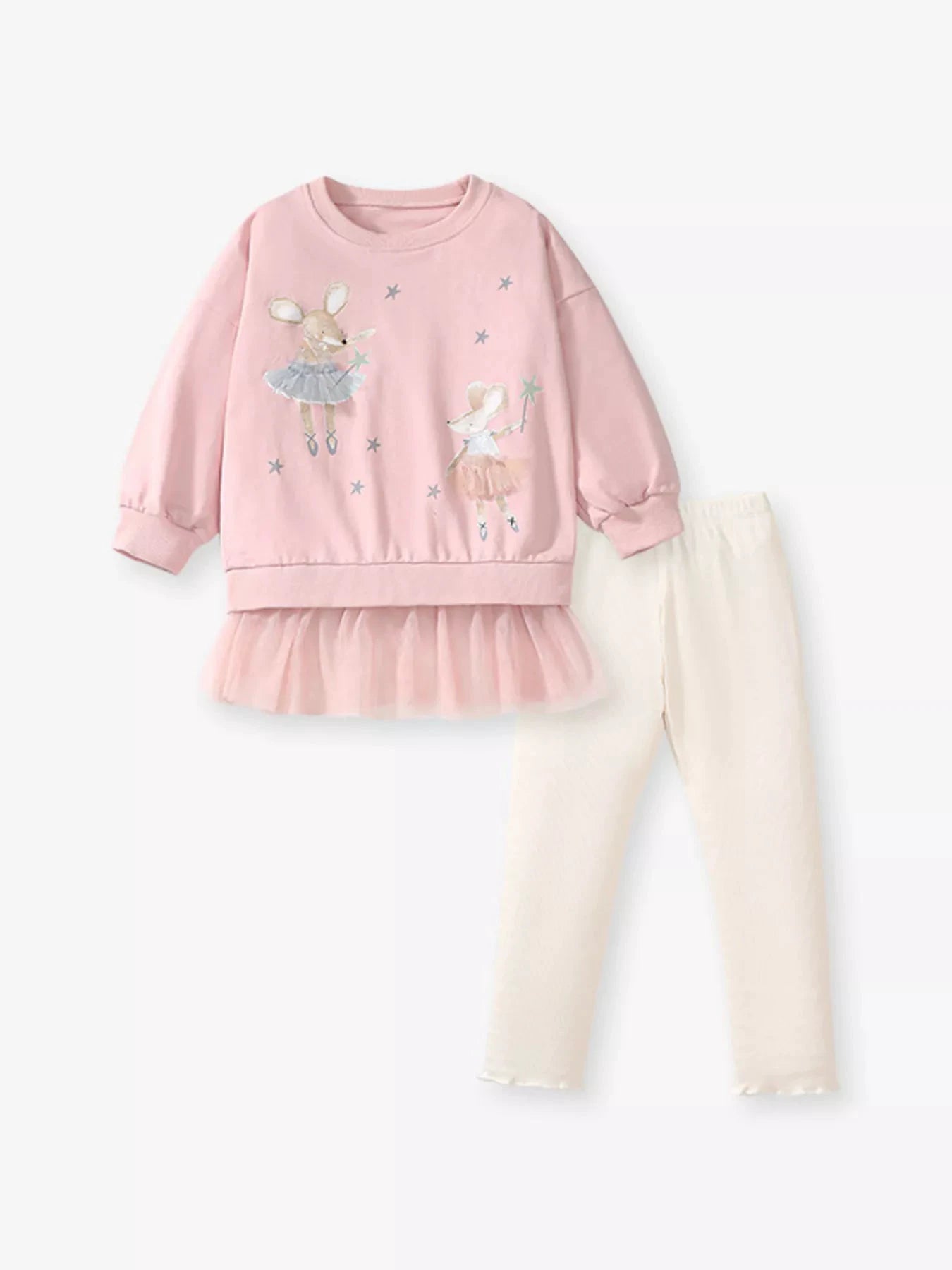 Children's Ballerina Mouse Sweatshirt & Leggings Set by Trendsi