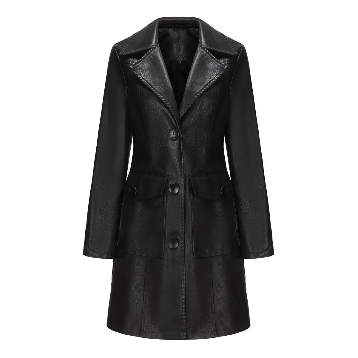 Long Leather Trench Coat Fashionable Outerwear For Women by AdTec
