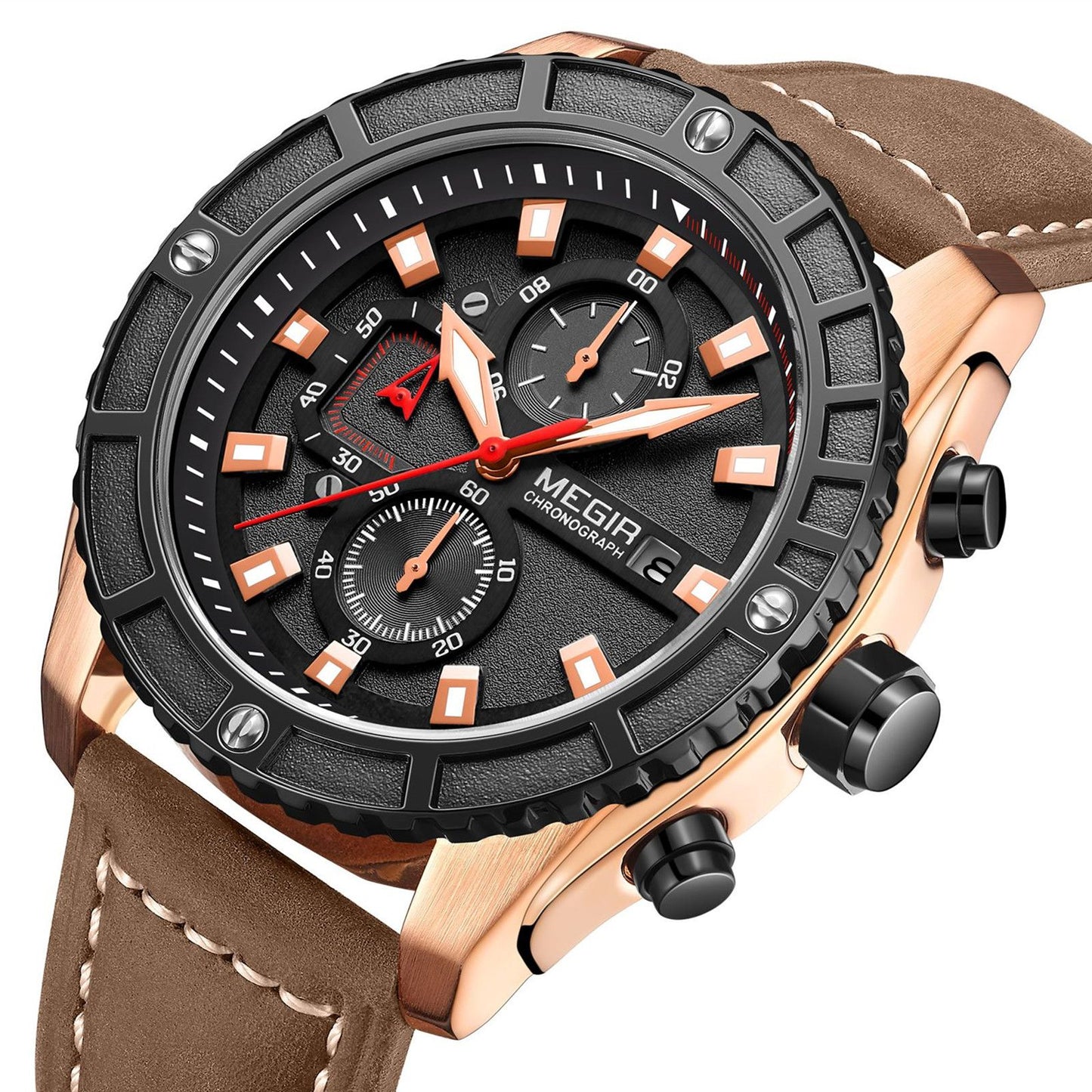 Megir Men's Waterproof Sport Watch Quartz Military Wristwatch Relogio Masculino