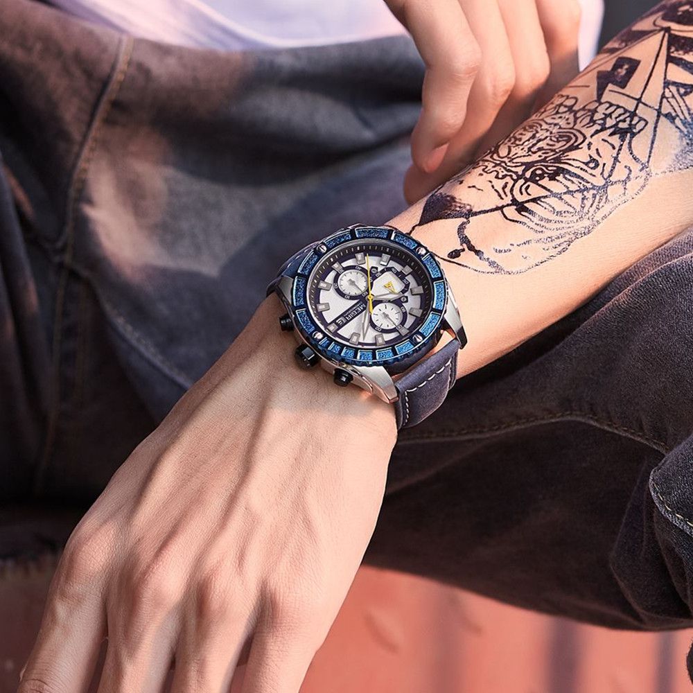 Megir Men's Waterproof Sport Watch Quartz Military Wristwatch Relogio Masculino