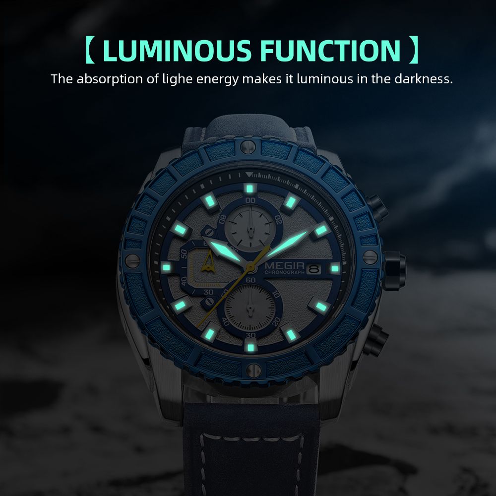 Megir Men's Waterproof Sport Watch Quartz Military Wristwatch Relogio Masculino