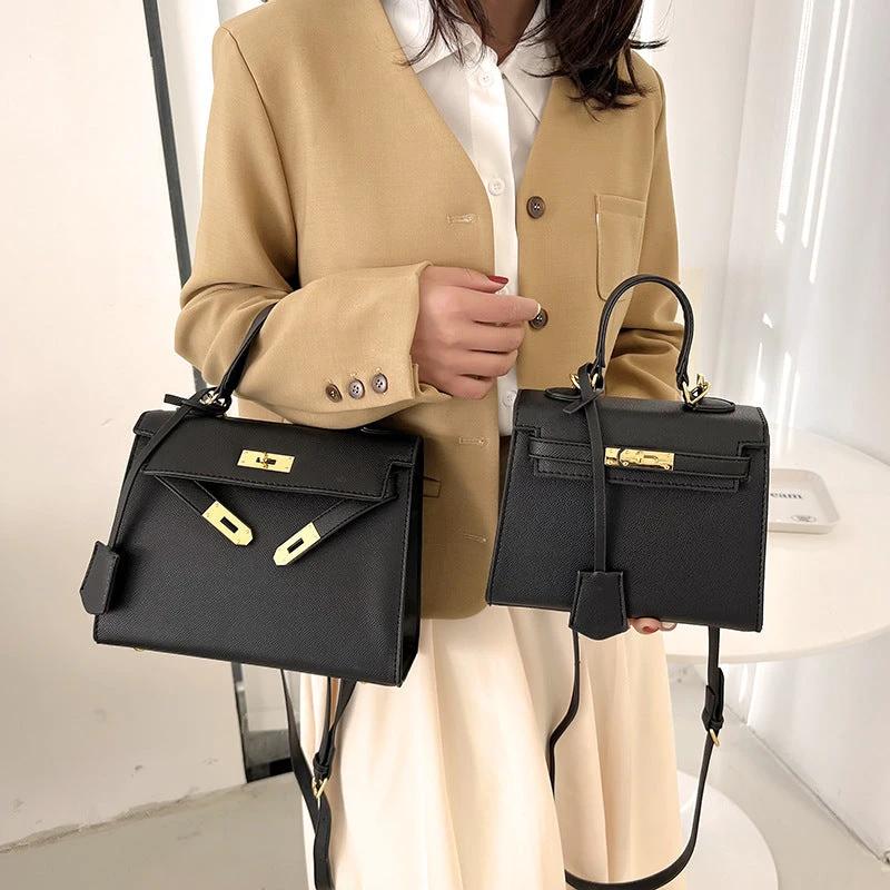 Size Solid Color PU Kelly Bag Candy Color Handbag Cross Shoulder Fashion Model Bag by eprolo