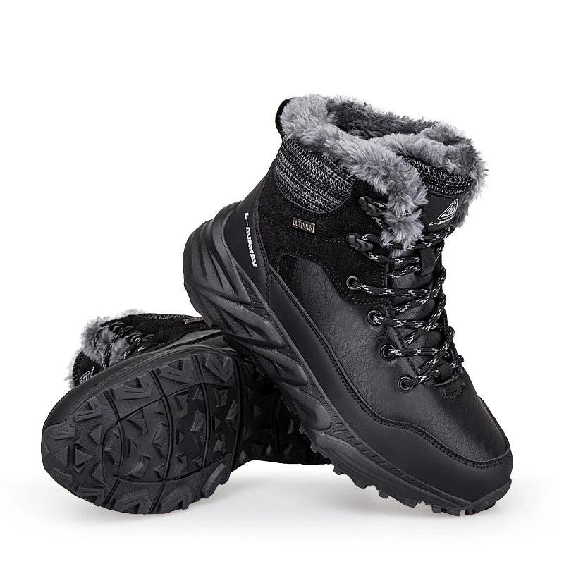 Fashion Style Type of Footwear Winter Outdoor Mid-Cut Fleece Lined Snow Boots with Height Increase Warm Men's Cotton Shoes &amp Women's Warm Walking Shoes by eprolo