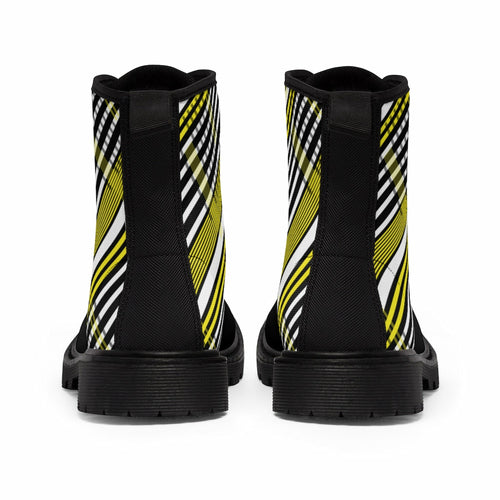 2882 Sport™ Para Você Dark Academia Plaid Canvas Boots - Black