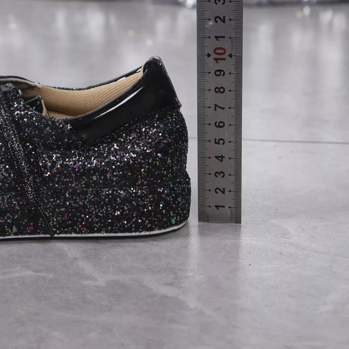 Sparkling Lace Up Sneakers by Trendsi