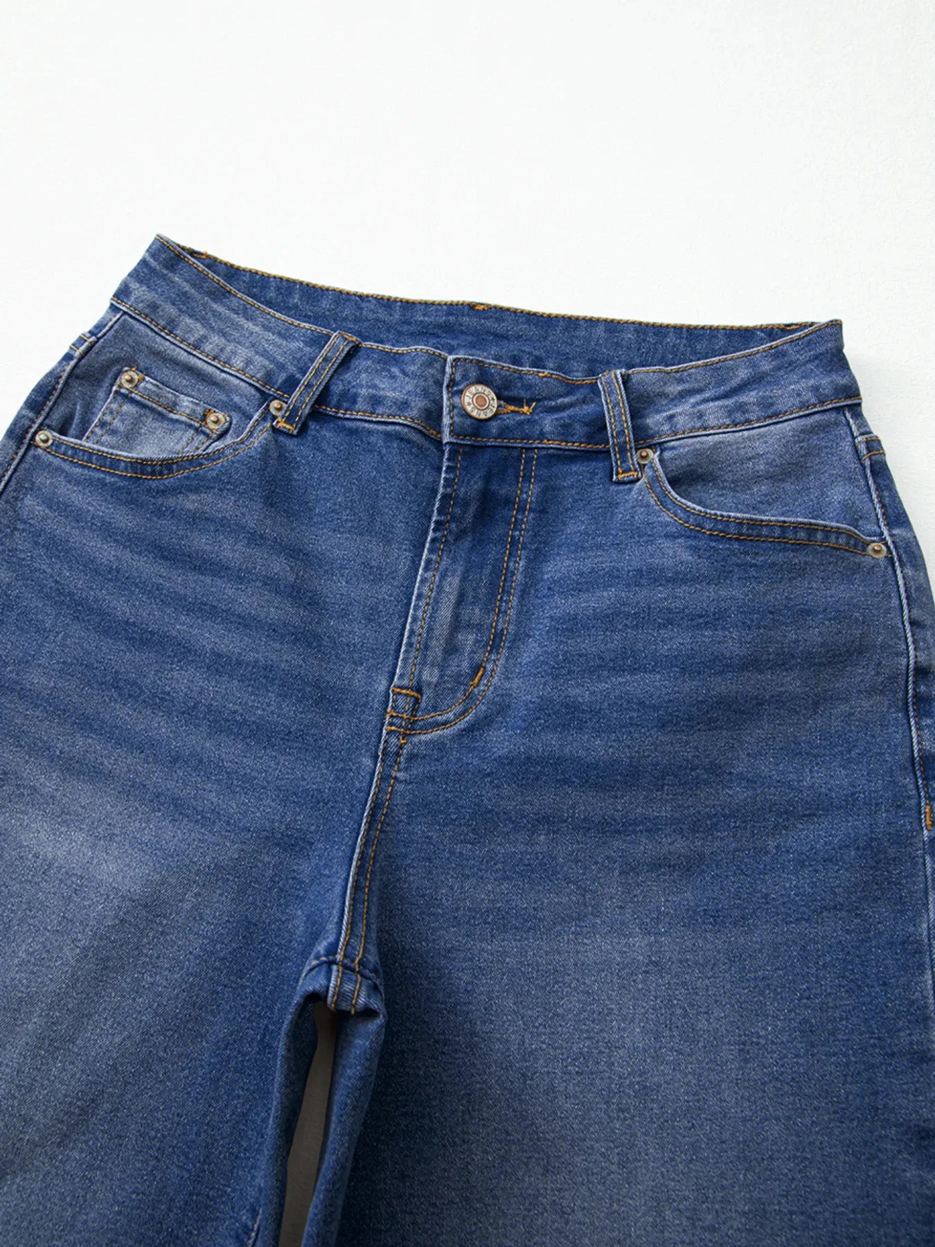 Raw Hem Unique Cuffs Straight High Rise Loose Jeans by Trendsi