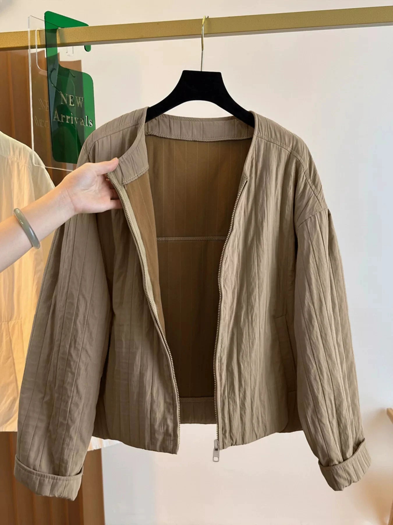 Zip Up Lightweight Jacket by Trendsi