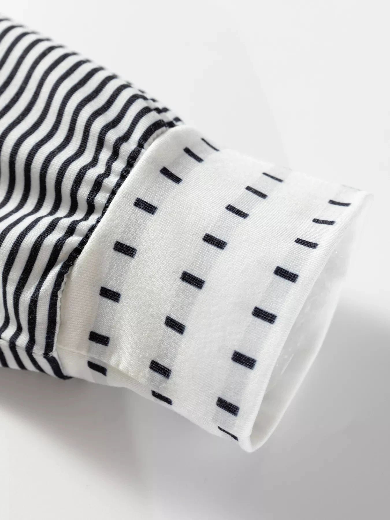 Stripe Raglan Patchwork Long Sleeve Top by Trendsi